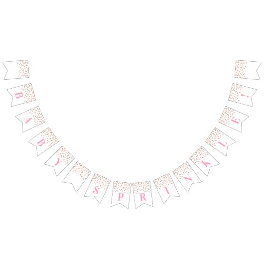 ベビーは旗のピンクの金ゴールドの紙吹雪を振りかけます バンティングフラッグ (全)