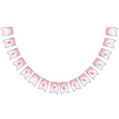 ベビーは旗のラベンダーの水彩画の花を振りかけます バンティングフラッグ (全)