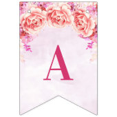 ベビーは旗のラベンダーの水彩画の花を振りかけます バンティングフラッグ (第3の旗)