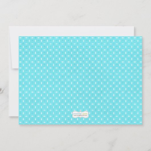 ベビーは植木鉢の男の子のシャワーの招待状を振りかけます 招待状 (裏面)