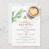 ベビーは水の色のコーヒーベビーシャワーを醸造している 招待状 (正面)