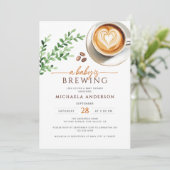 ベビーは水の色のコーヒーベビーシャワーを醸造している 招待状 (スタンド正面)