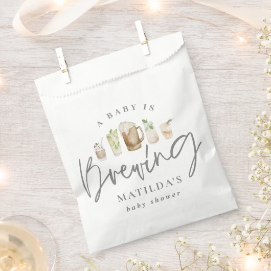 ベビーは水の色の赤ちゃんエレガントシャワーを醸造 フェイバーバッグ (クリップ留めされた状態)