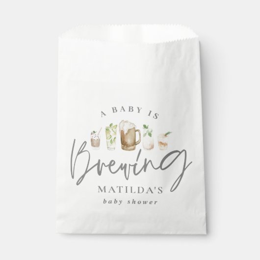 ベビーは水の色の赤ちゃんエレガントシャワーを醸造 フェイバーバッグ (正面)