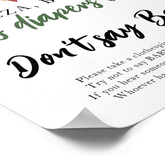 ベビーは牛乳を醸造しているベビーと言わない ポスター (角)