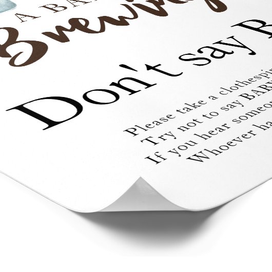 ベビーは牛乳を醸造しているベビーと言わない ポスター (角)