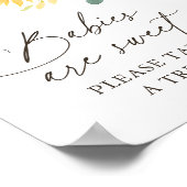 ベビーは甘いひまわり赤ちゃんシャワーのサイン ポスター (角)