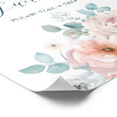 ベビーは甘いほこりっぽい青い赤ちゃんシャワー ポスター (角)