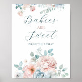 ベビーは甘いほこりっぽい青い赤ちゃんシャワー ポスター (正面)