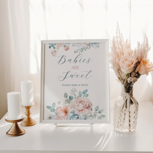 ベビーは甘いほこりっぽい青い赤ちゃんシャワー ポスター