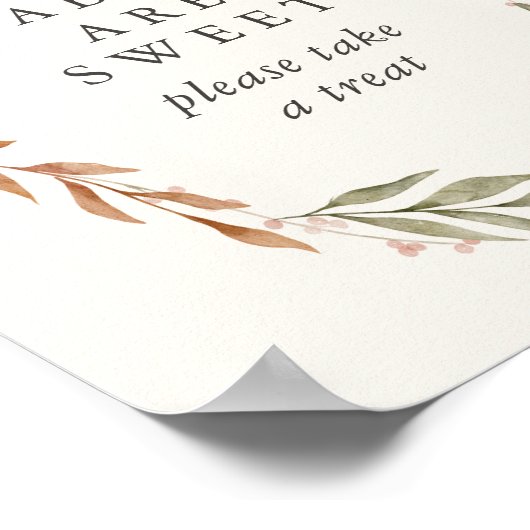 ベビーは甘いエレガント秋リースベビーシャワー ポスター (角)