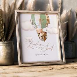 ベビーは甘いクマのおごり風船を取って フォトプリント