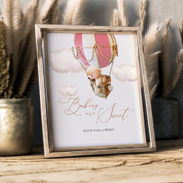 ベビーは甘いクマのおごり風船を取って フォトプリント