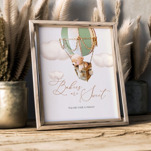 ベビーは甘いクマのおごり風船を取って フォトプリント