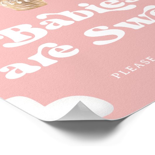 ベビーは甘いクマの風船を楽しんで ポスター (角)