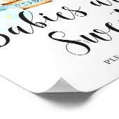 ベビーは甘いサイン赤ちゃんシャワー熱い気球 ポスター (角)