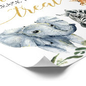 ベビーは甘いサファリの動物を楽しんで ポスター (角)