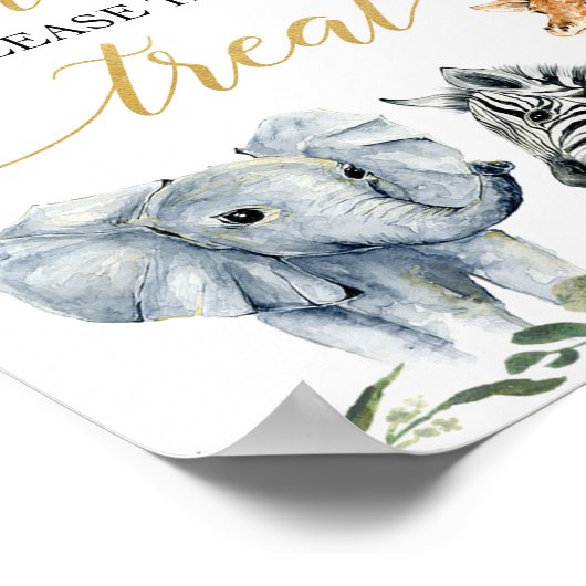 ベビーは甘いサファリの動物を楽しんで ポスター (角)