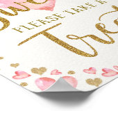 ベビーは甘いテイクアトリートピンクの金ゴールドハート ポスター (角)