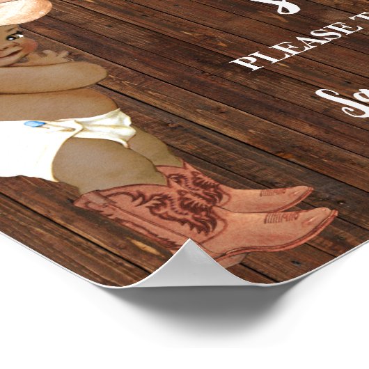 ベビーは甘いテイクトリートオウムカウボーイベビーシャワー ポスター (角)