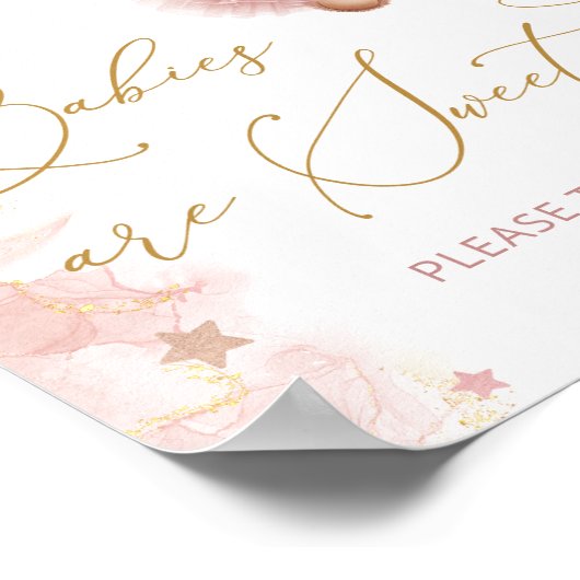 ベビーは甘いテディベアを楽しんでほしい ポスター (角)