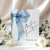 ベビーは甘いトリートブルーボウ赤ちゃんシャワーを取る ポスター