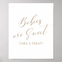 ベビーは甘いトリートベビーシャワーのサインを取る