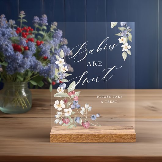 ベビーは甘いトリートベリーと花 アクリルサイン