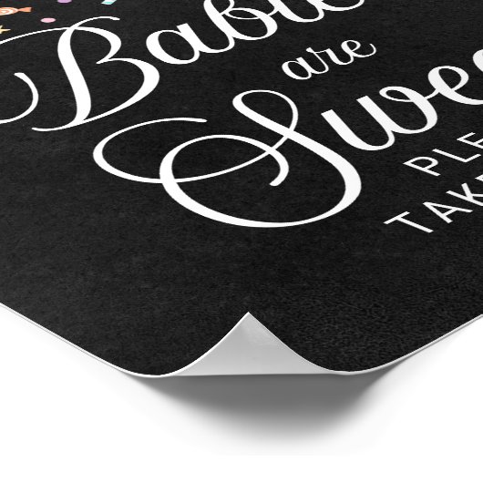 ベビーは甘いハロウィーンの赤ちゃんシャワーのサインである ポスター (角)