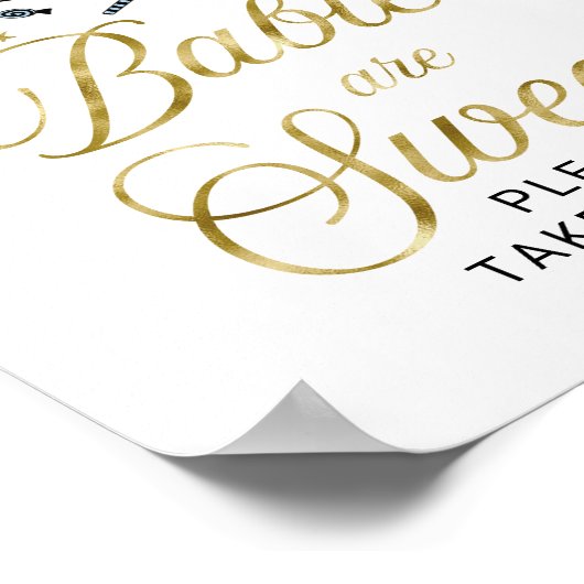 ベビーは甘いハロウィーンの赤ちゃんシャワーのサインである ポスター (角)