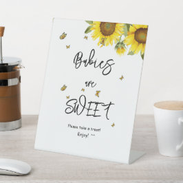 ベビーは甘いヒマワリと蝶 台座サイン