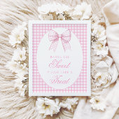 ベビーは甘いピンクボウギンハムベイビーシャワーサイン ポスター