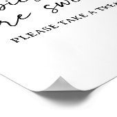 ベビーは甘いモダンスクリプト赤ちゃんシャワーのサイン ポスター (角)