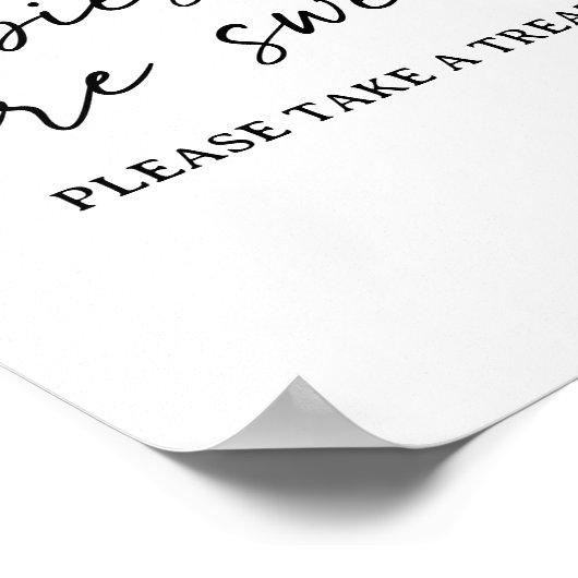 ベビーは甘いモダンスクリプト赤ちゃんシャワーのサイン ポスター (角)