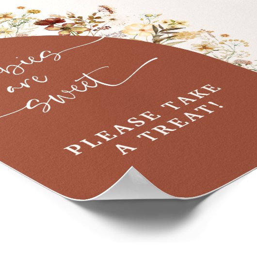 ベビーは甘い山花 |シャワーの好意のサイン ポスター (角)