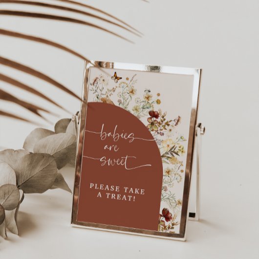 ベビーは甘い山花 |シャワーの好意のサイン ポスター