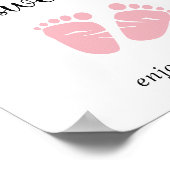 ベビーは甘い楽しむAトリートピンクベビー足 ポスター (角)