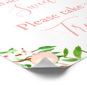 ベビーは甘い治療を取る、桃の赤ちゃんシャワー ポスター (角)