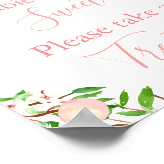 ベビーは甘い治療を取る、桃の赤ちゃんシャワー ポスター (角)