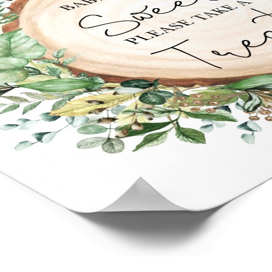 ベビーは甘い素朴緑の赤ちゃんシャワーの好意 ポスター (角)