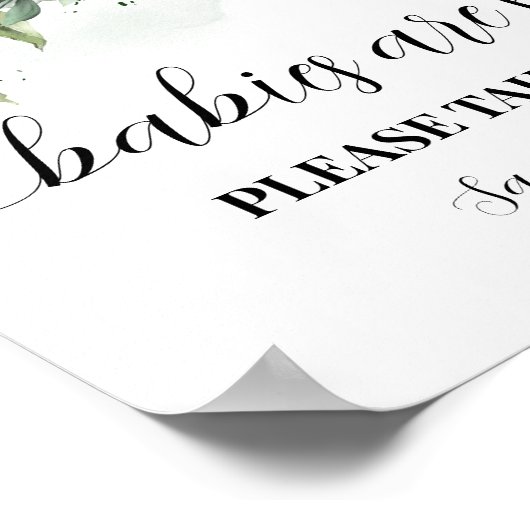 ベビーは甘い緑のシャワーの看板を取る ポスター (角)