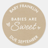 ベビーは甘い赤ちゃんシャワーパーティー好意クラフト ラウンドシール (正面)