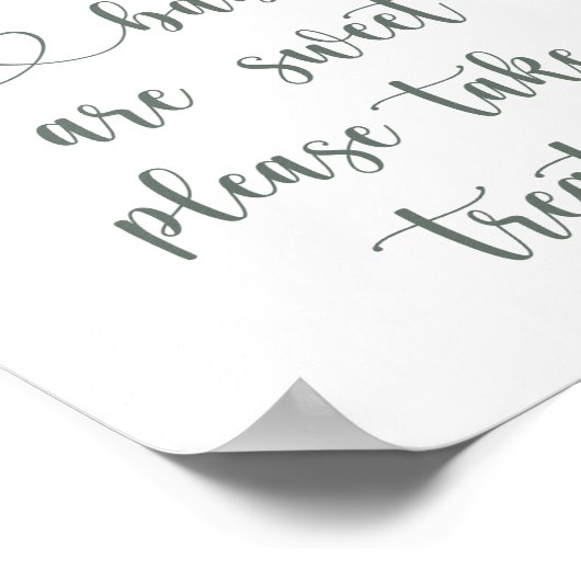 ベビーは甘い赤ちゃんシャワーフローラ緑 ポスター (角)