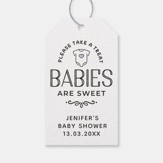 ベビーは甘い赤ちゃんシャワー少年 ギフトタグ (裏面)