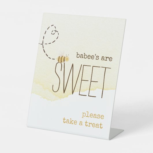 "ベビーは甘い"のまわりに赤ちゃんシャワーの好意 台座サイン (正面)