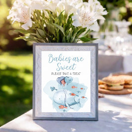 ベビーは甘いSweet Take A Treat Whale Baby Shower ポスター