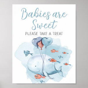 ベビーは甘いSweet Take A Treat Whale Baby Shower ポスター