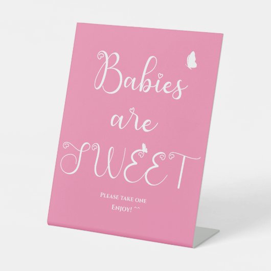 ベビーは甘モダンい蝶の書道 台座サイン (正面)