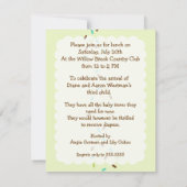 ベビーは男女兼用な招待状を振りかけます 招待状 (裏面)