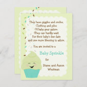 ベビーは男女兼用な招待状を振りかけます 招待状 (正面/裏面)